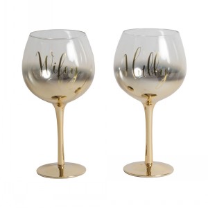 HUBBY AND WIFE OMBRE GOLD GIN GLASSES